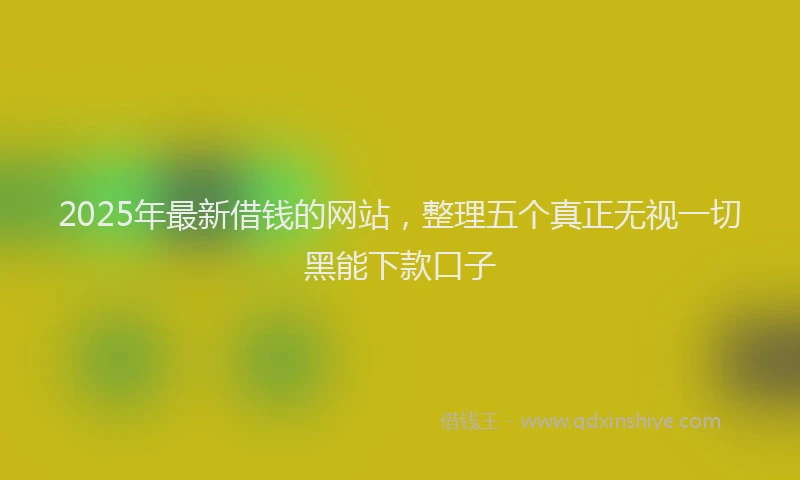 2025年最新借钱的网站，整理五个真正无视一切黑能下款口子