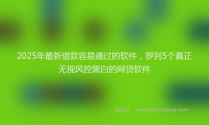 2025年最新借款容易通过的软件，罗列5个真正无视风控黑白的网贷软件