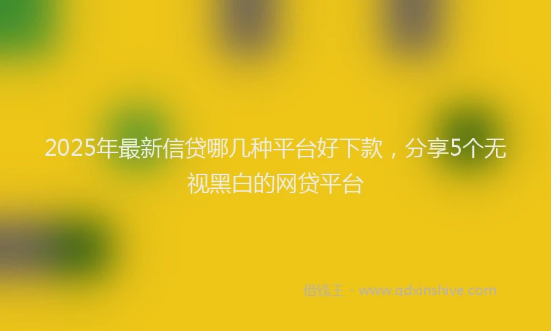 2025年最新信贷哪几种平台好下款，分享5个无视黑白的网贷平台