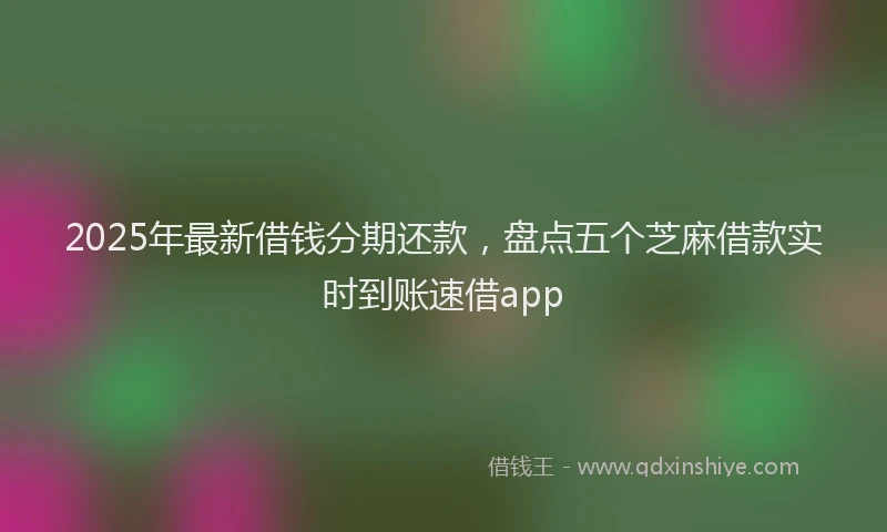 2025年最新借钱分期还款，盘点五个芝麻借款实时到账速借app