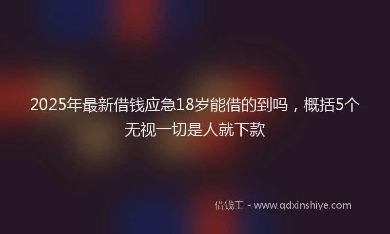 2025年最新借钱应急18岁能借的到吗，概括5个无视一切是人就下款