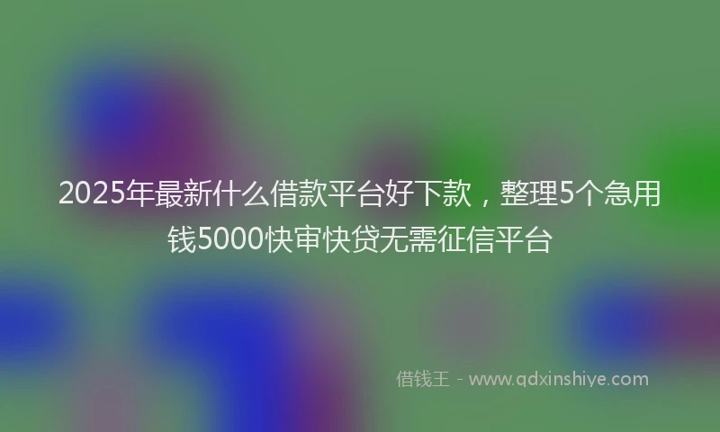 2025年最新什么借款平台好下款，整理5个急用钱5000快审快贷无需征信平台