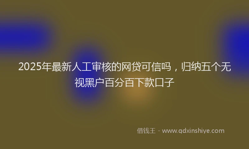 2025年最新人工审核的网贷可信吗，归纳五个无视黑户百分百下款口子