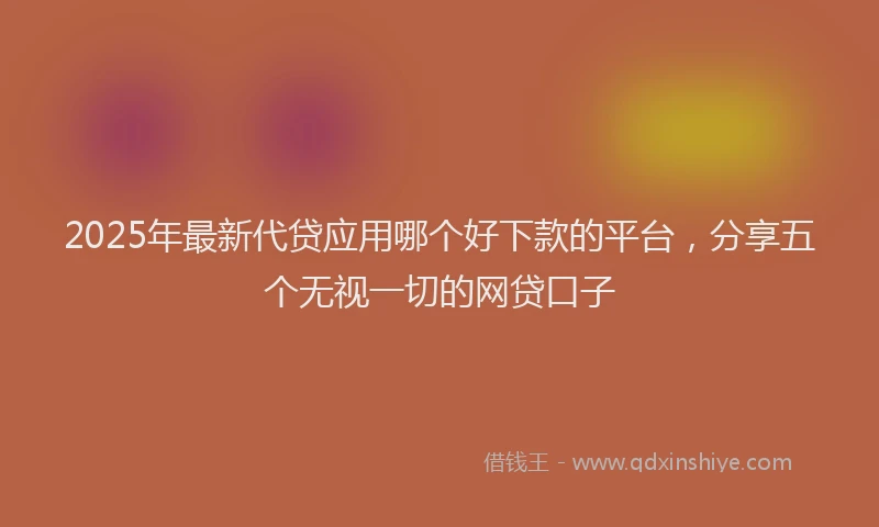 2025年最新代贷应用哪个好下款的平台，分享五个无视一切的网贷口子