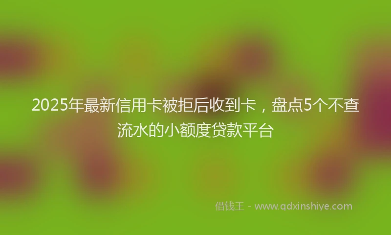 2025年最新信用卡被拒后收到卡，盘点5个不查流水的小额度贷款平台