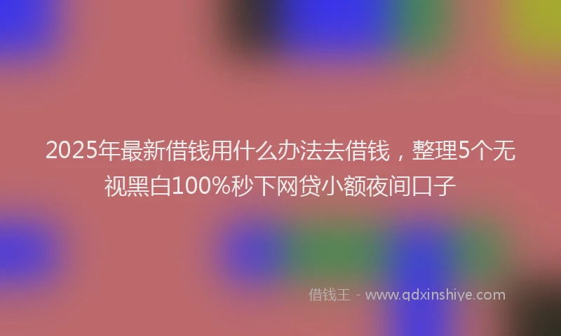 2025年最新借钱用什么办法去借钱，整理5个无视黑白100%秒下网贷小额夜间口子