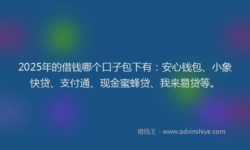 2025年的借钱哪个口子包下有：安心钱包、小象快贷、支付通、现金蜜蜂贷、我来易贷等。