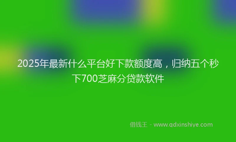 2025年最新什么平台好下款额度高，归纳五个秒下700芝麻分贷款软件