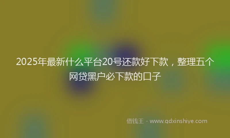 2025年最新什么平台20号还款好下款，整理五个网贷黑户必下款的口子