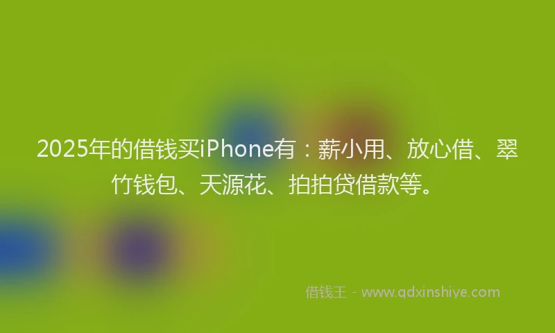 2025年的借钱买iPhone有：薪小用、放心借、翠竹钱包、天源花、拍拍贷借款等。