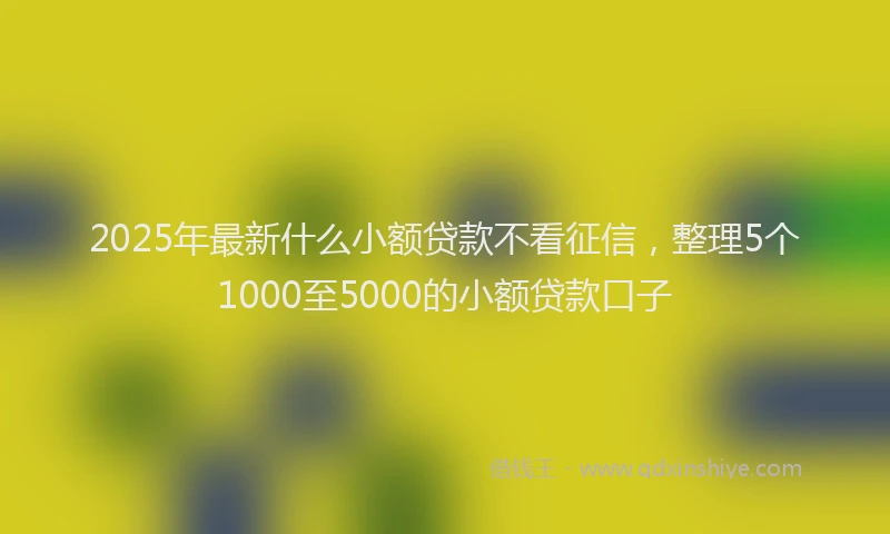 2025年最新什么小额贷款不看征信，整理5个1000至5000的小额贷款口子