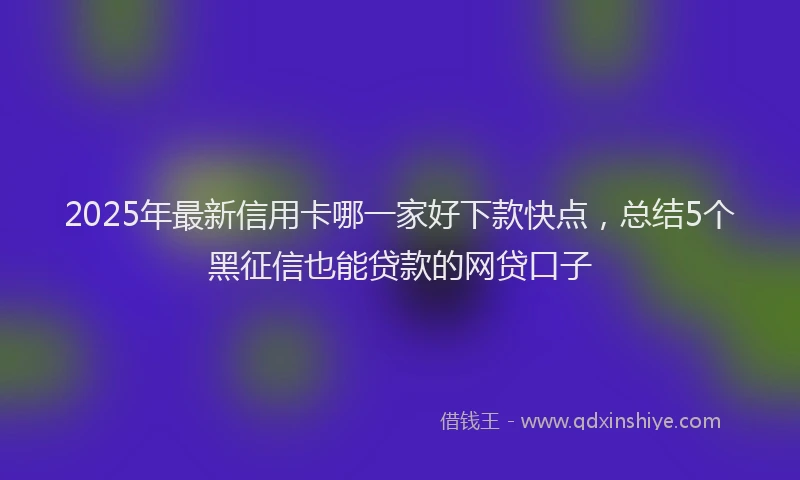 2025年最新信用卡哪一家好下款快点，总结5个黑征信也能贷款的网贷口子