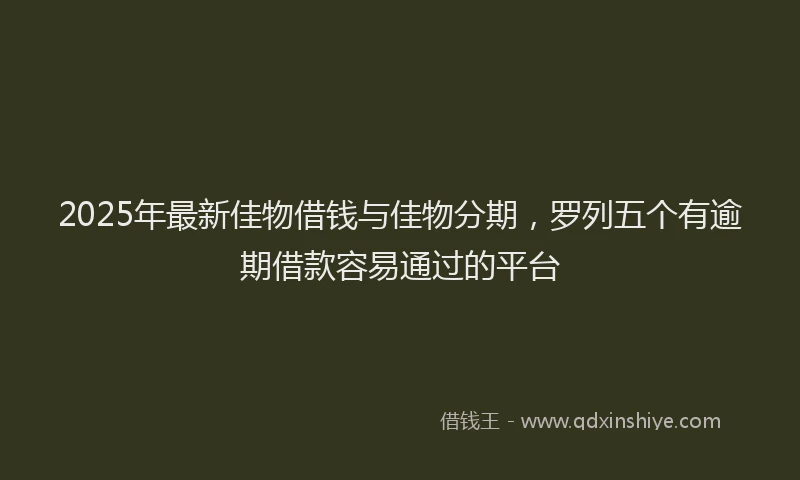 2025年最新佳物借钱与佳物分期，罗列五个有逾期借款容易通过的平台