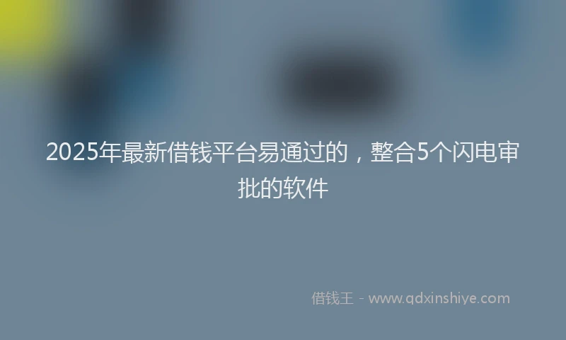 2025年最新借钱平台易通过的，整合5个闪电审批的软件