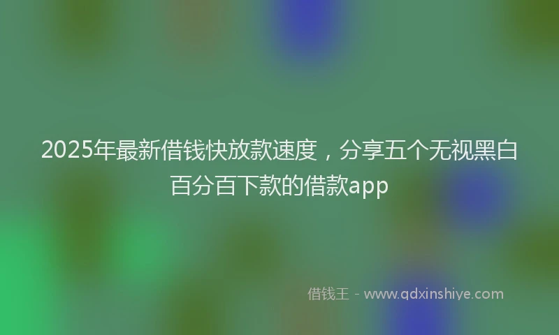 2025年最新借钱快放款速度，分享五个无视黑白百分百下款的借款app