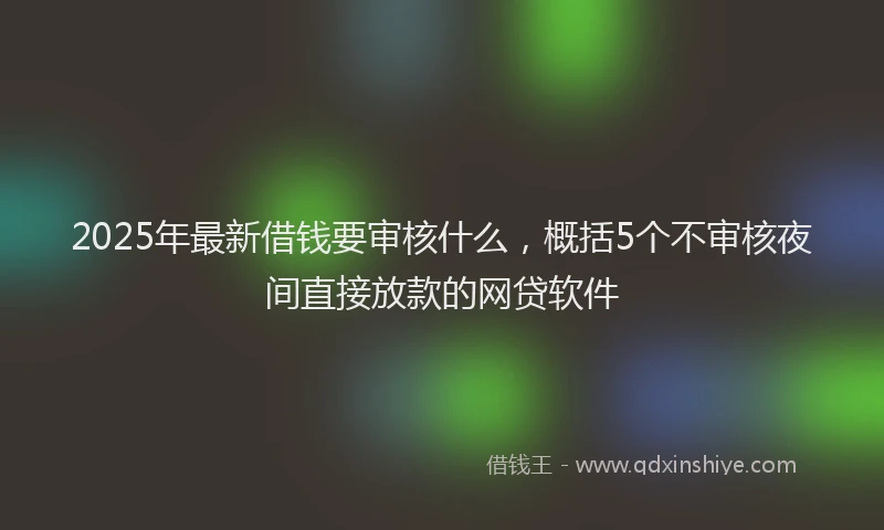2025年最新借钱要审核什么，概括5个不审核夜间直接放款的网贷软件