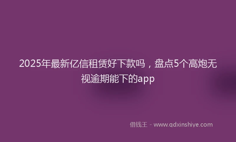 2025年最新亿信租赁好下款吗，盘点5个高炮无视逾期能下的app