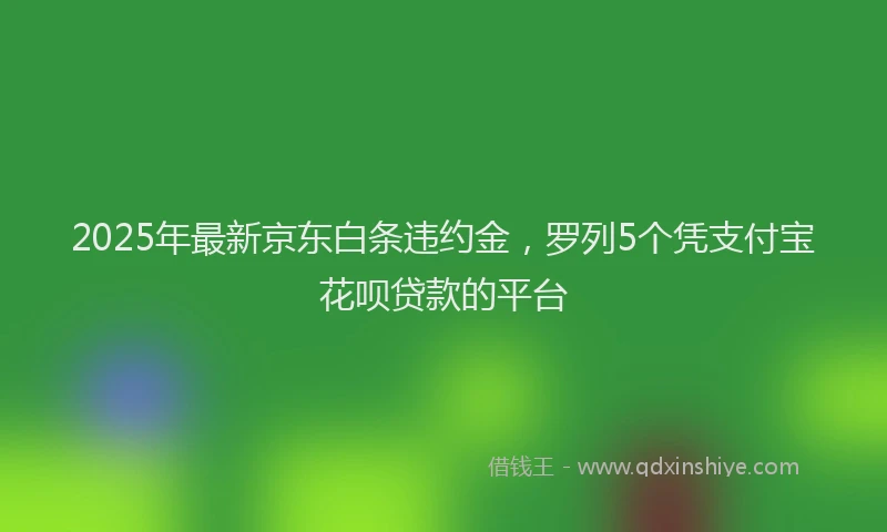 2025年最新京东白条违约金，罗列5个凭支付宝花呗贷款的平台