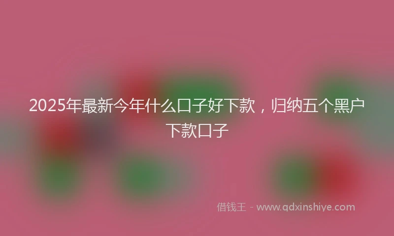 2025年最新今年什么口子好下款，归纳五个黑户下款口子
