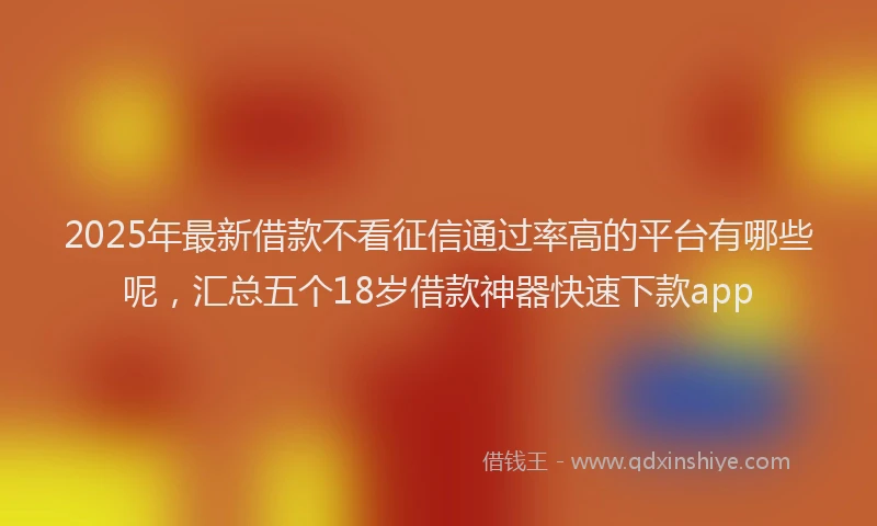 2025年最新借款不看征信通过率高的平台有哪些呢，汇总五个18岁借款神器快速下款app