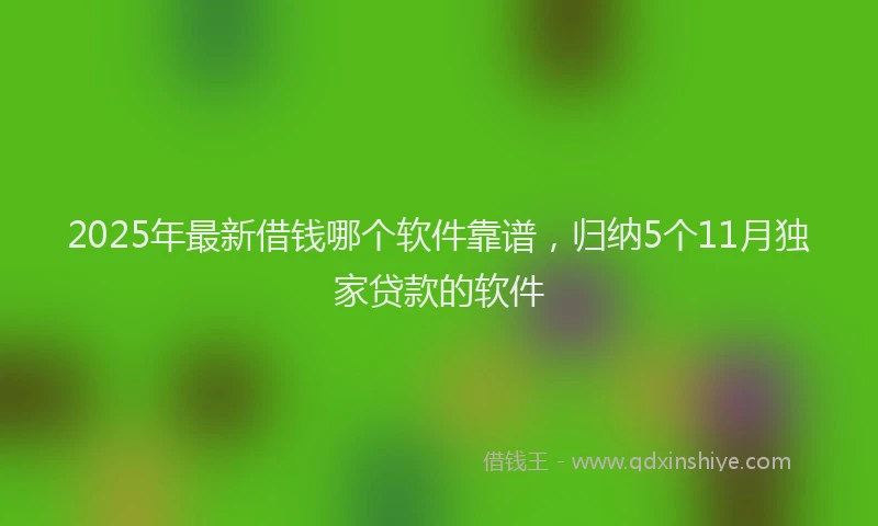 2025年最新借钱哪个软件靠谱，归纳5个11月独家贷款的软件