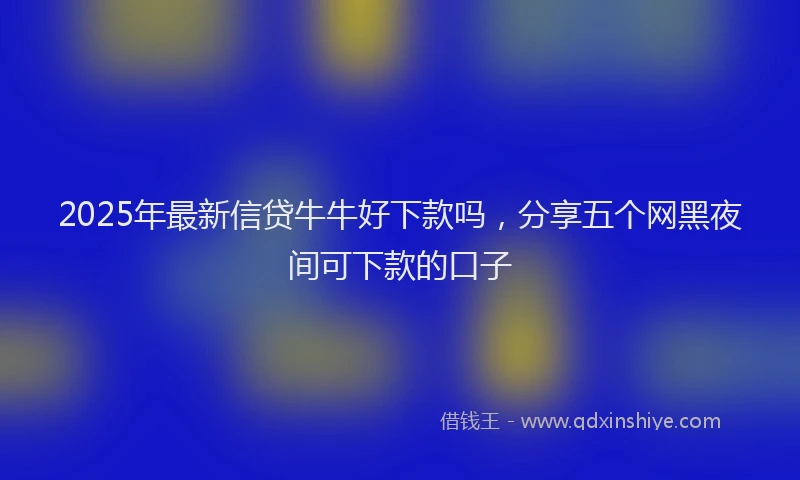 2025年最新信贷牛牛好下款吗，分享五个网黑夜间可下款的口子