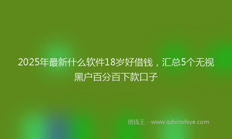 2025年最新什么软件18岁好借钱，汇总5个无视黑户百分百下款口子