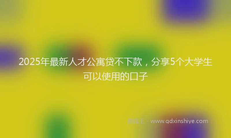 2025年最新人才公寓贷不下款，分享5个大学生可以使用的口子