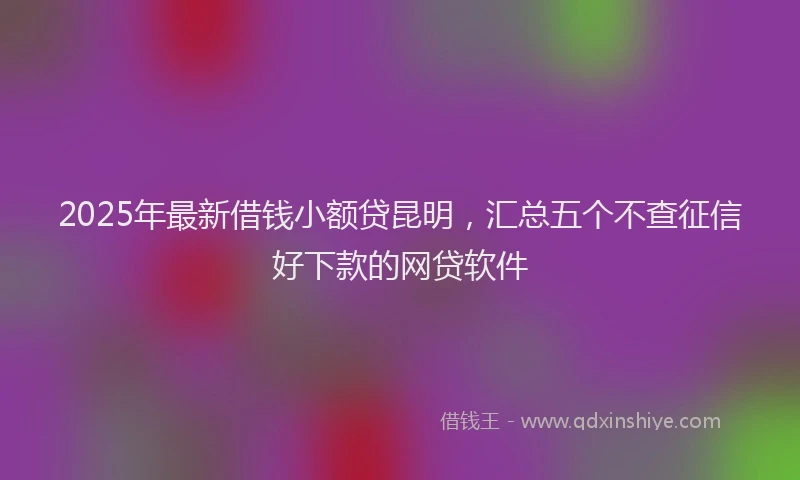 2025年最新借钱小额贷昆明，汇总五个不查征信好下款的网贷软件