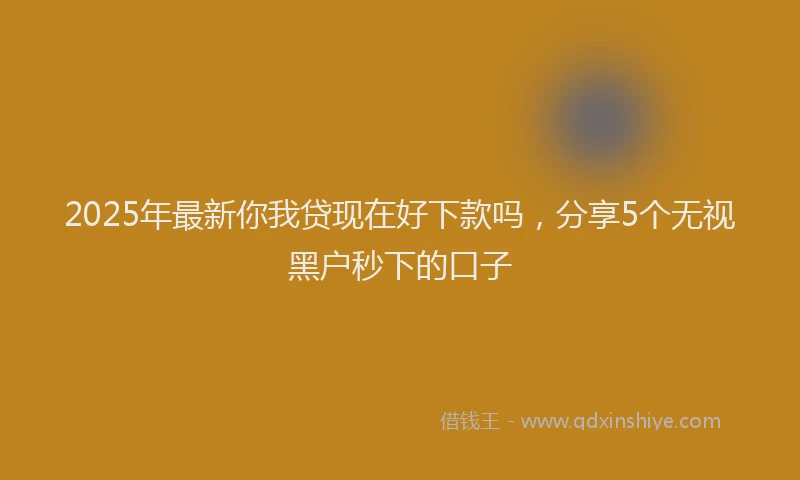 2025年最新你我贷现在好下款吗，分享5个无视黑户秒下的口子