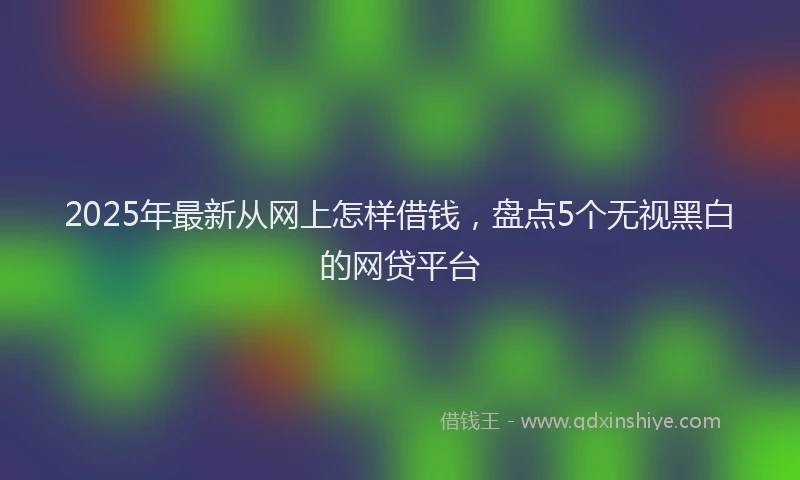 2025年最新从网上怎样借钱，盘点5个无视黑白的网贷平台