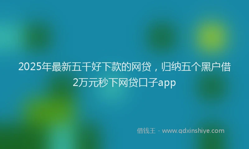 2025年最新五千好下款的网贷，归纳五个黑户借2万元秒下网贷口子app