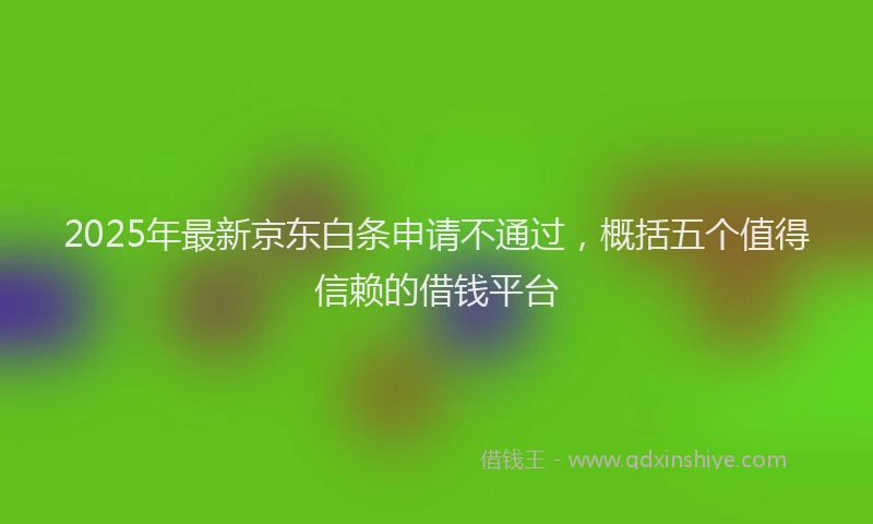 2025年最新京东白条申请不通过，概括五个值得信赖的借钱平台