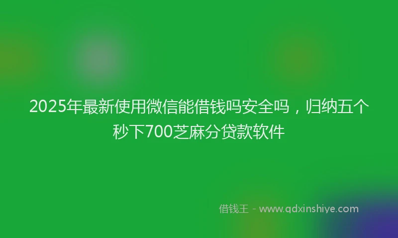 2025年最新使用微信能借钱吗安全吗，归纳五个秒下700芝麻分贷款软件