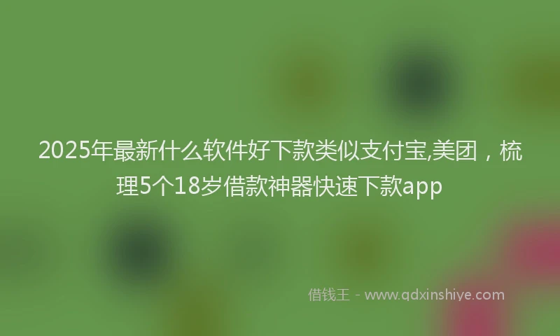 2025年最新什么软件好下款类似支付宝,美团，梳理5个18岁借款神器快速下款app