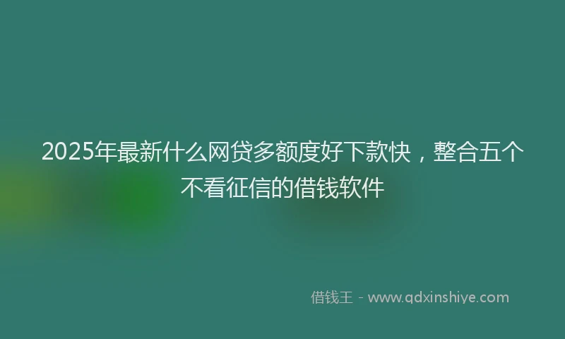 2025年最新什么网贷多额度好下款快，整合五个不看征信的借钱软件