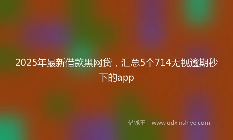 2025年最新借款黑网贷，汇总5个714无视逾期秒下的app