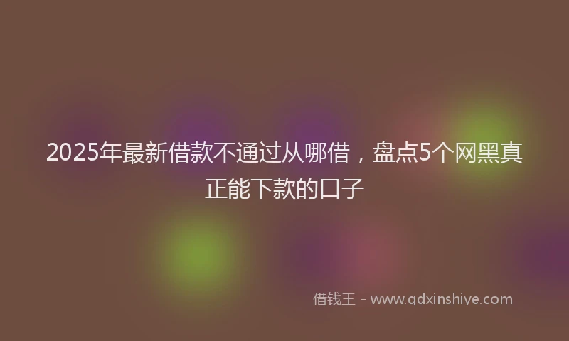 2025年最新借款不通过从哪借，盘点5个网黑真正能下款的口子