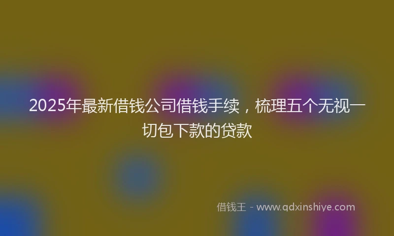 2025年最新借钱公司借钱手续，梳理五个无视一切包下款的贷款