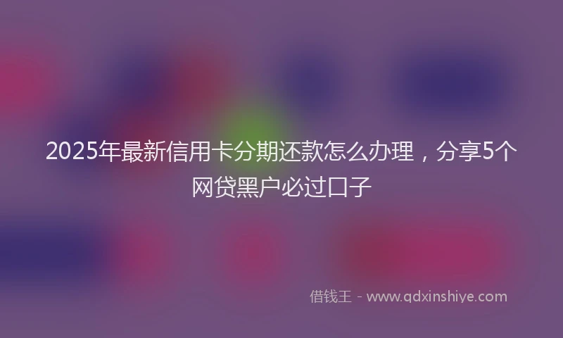 2025年最新信用卡分期还款怎么办理，分享5个网贷黑户必过口子
