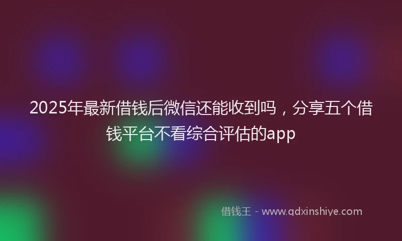 2025年最新借钱后微信还能收到吗，分享五个借钱平台不看综合评估的app