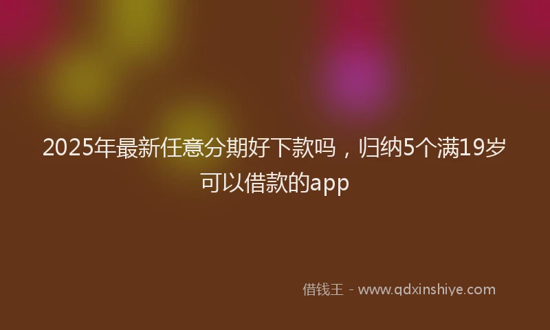2025年最新任意分期好下款吗，归纳5个满19岁可以借款的app