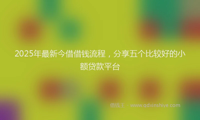 2025年最新今借借钱流程，分享五个比较好的小额贷款平台