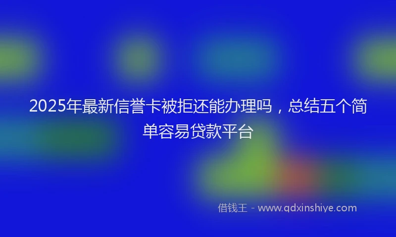 2025年最新信誉卡被拒还能办理吗，总结五个简单容易贷款平台