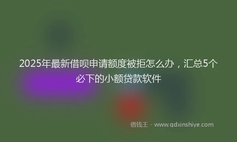 2025年最新借呗申请额度被拒怎么办，汇总5个必下的小额贷款软件