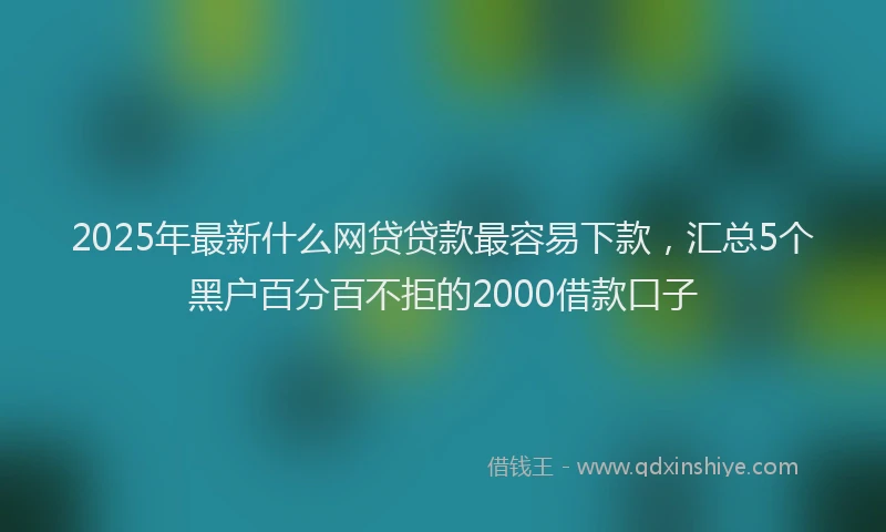2025年最新什么网贷贷款最容易下款，汇总5个黑户百分百不拒的2000借款口子