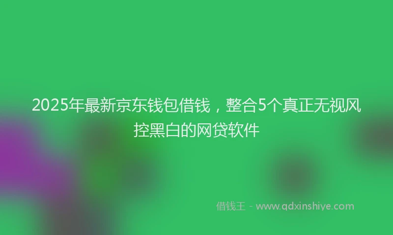 2025年最新京东钱包借钱，整合5个真正无视风控黑白的网贷软件