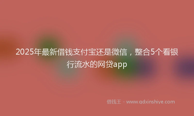 2025年最新借钱支付宝还是微信，整合5个看银行流水的网贷app