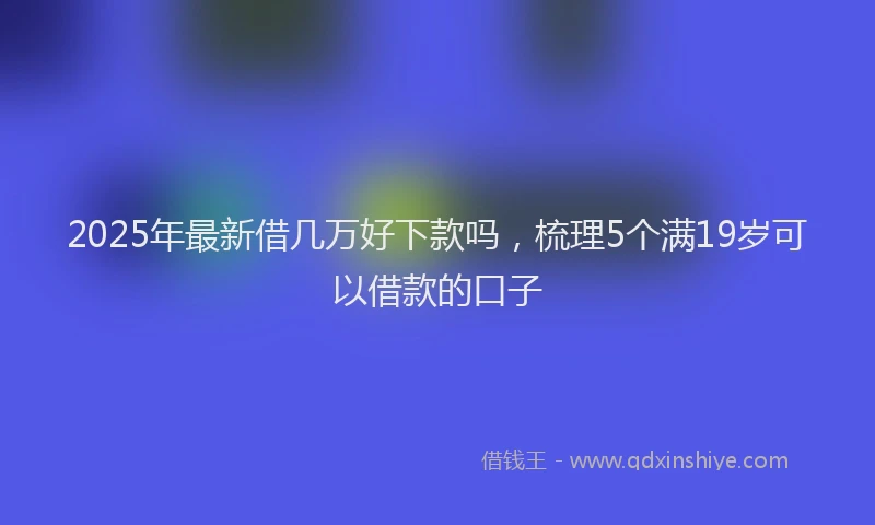 2025年最新借几万好下款吗，梳理5个满19岁可以借款的口子