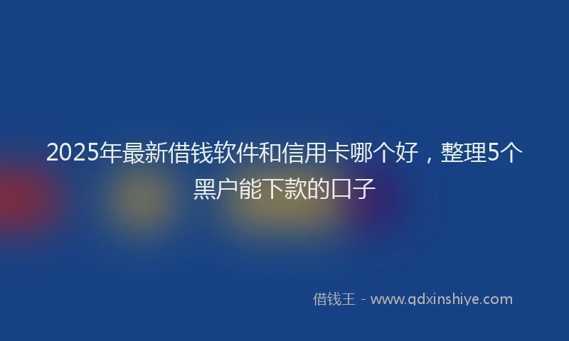 2025年最新借钱软件和信用卡哪个好，整理5个黑户能下款的口子